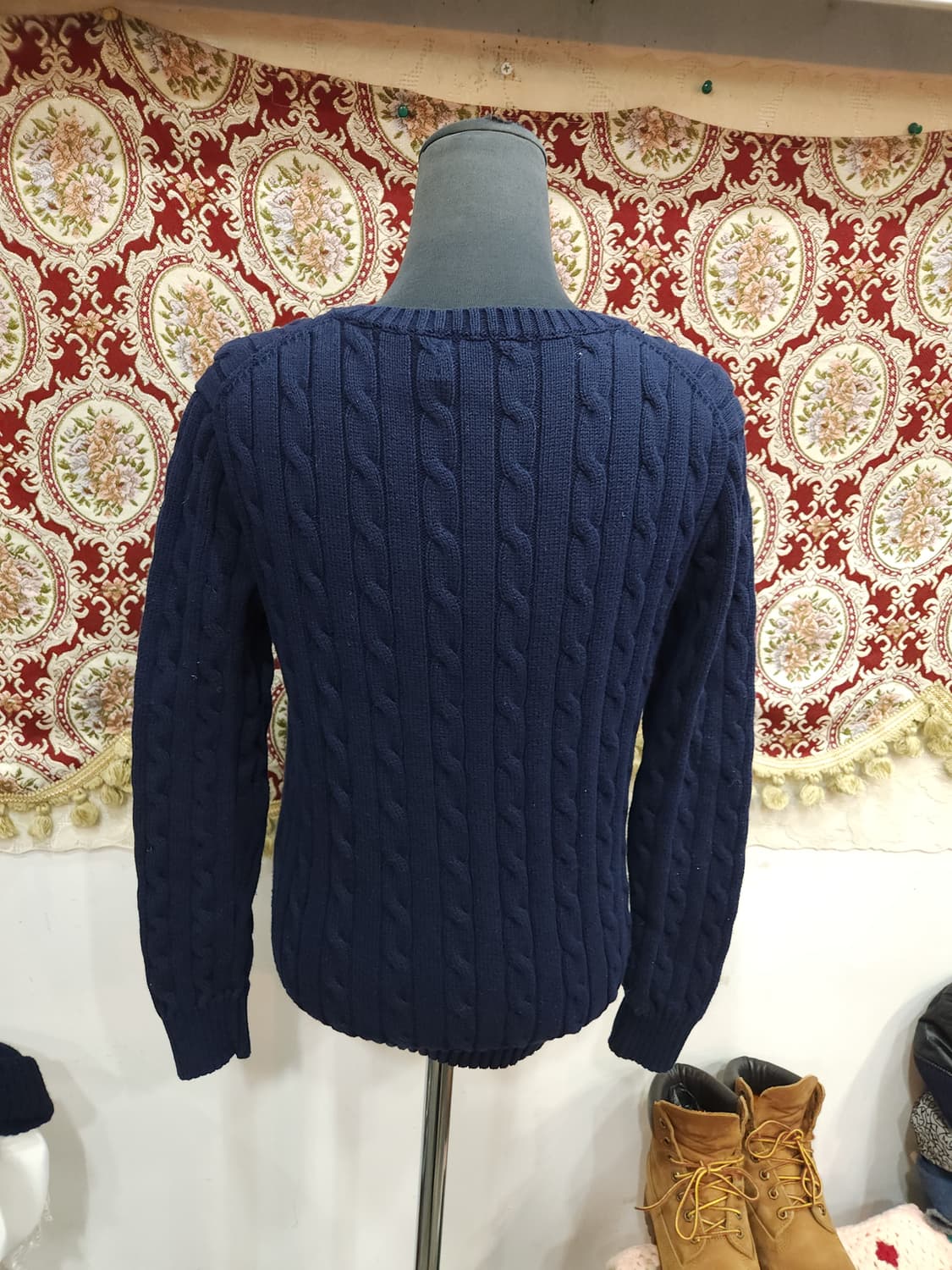 폴로 랄프로렌 네이비 케이블 코튼 브이넥 니트
​
 상품이미지8