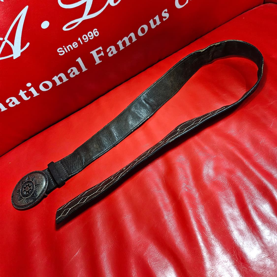 Koogi 90's Vintage 웨스턴 버클 유니크 가죽 벨트  상품이미지3