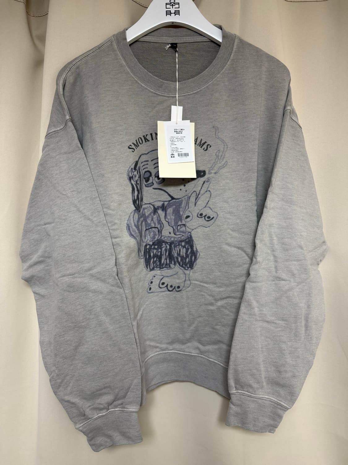 폴리테루 x 행크 스웨트셔츠 블루 독 빈티지 그레이 3 팝니다 상품이미지1