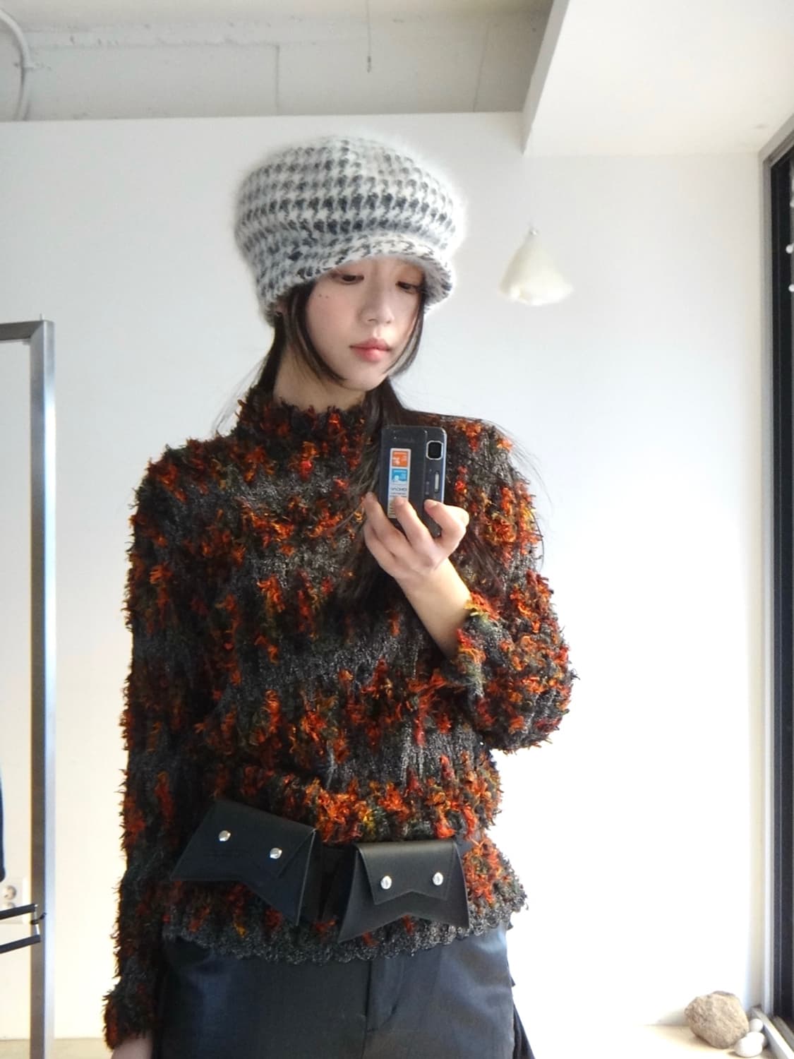 Hound pattern angora hunt cap 상품이미지4