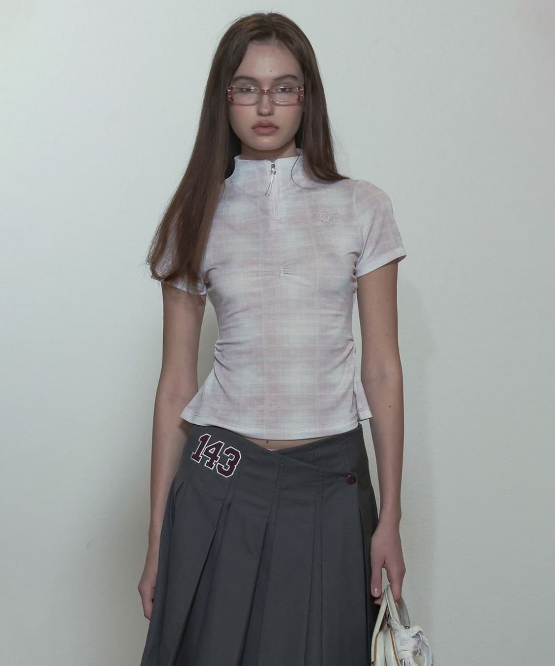 스컬프터 긱 하프 집업 페일 핑크 상품이미지1