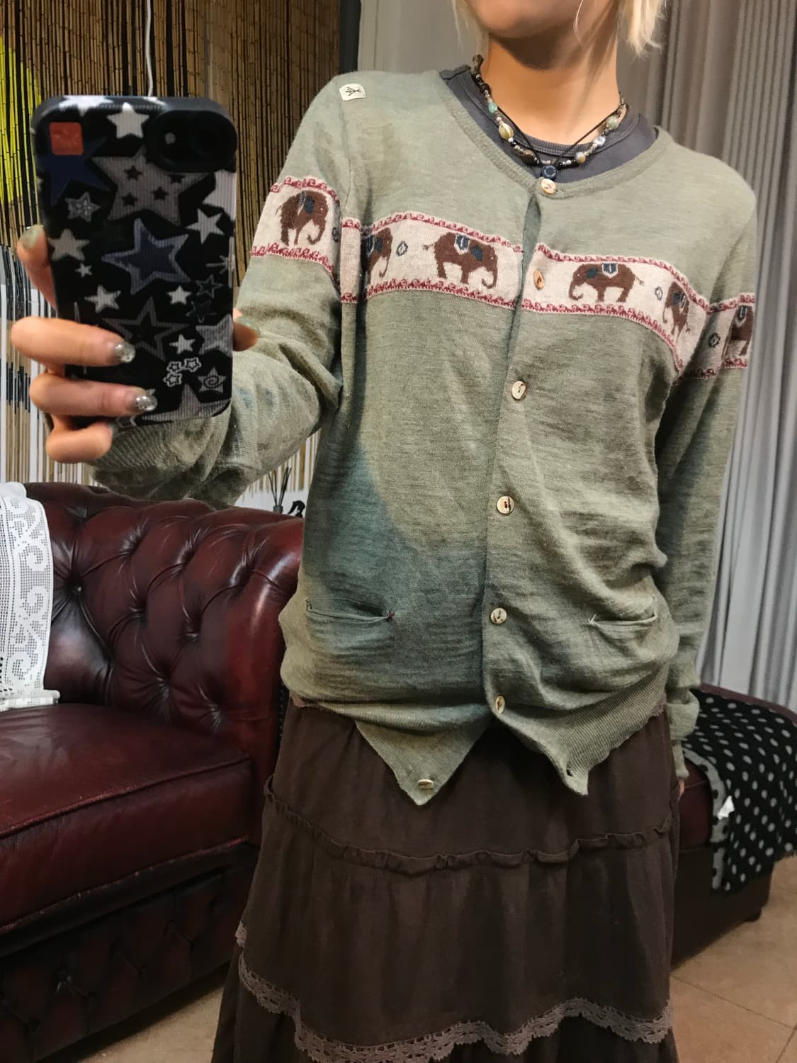 써스데이아일랜드 에스닉 니트 가디건 상품이미지2