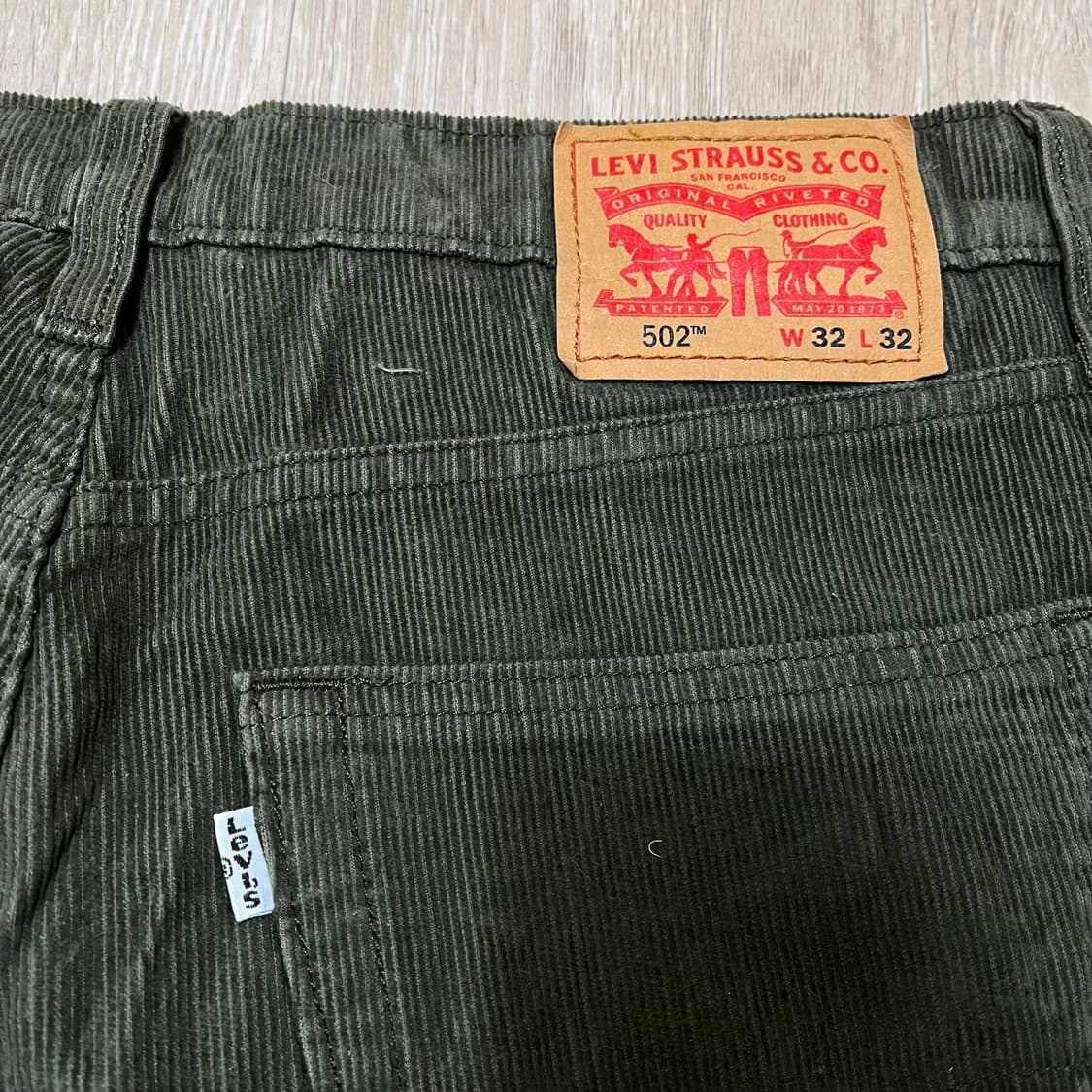 리바이스 502 화이트탭 코듀로이 팬츠 [카키] W32 L32 상품이미지6