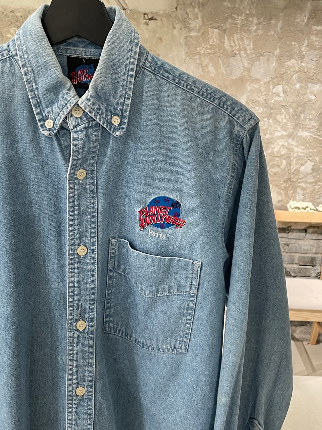 플래닛 할리우드 연청 싱글 포켓 데님 셔츠 상품이미지3