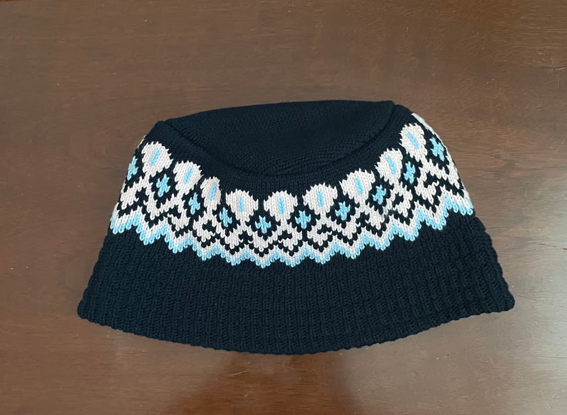 빔즈 자카드 니트 버킷햇 네이비 상품이미지2