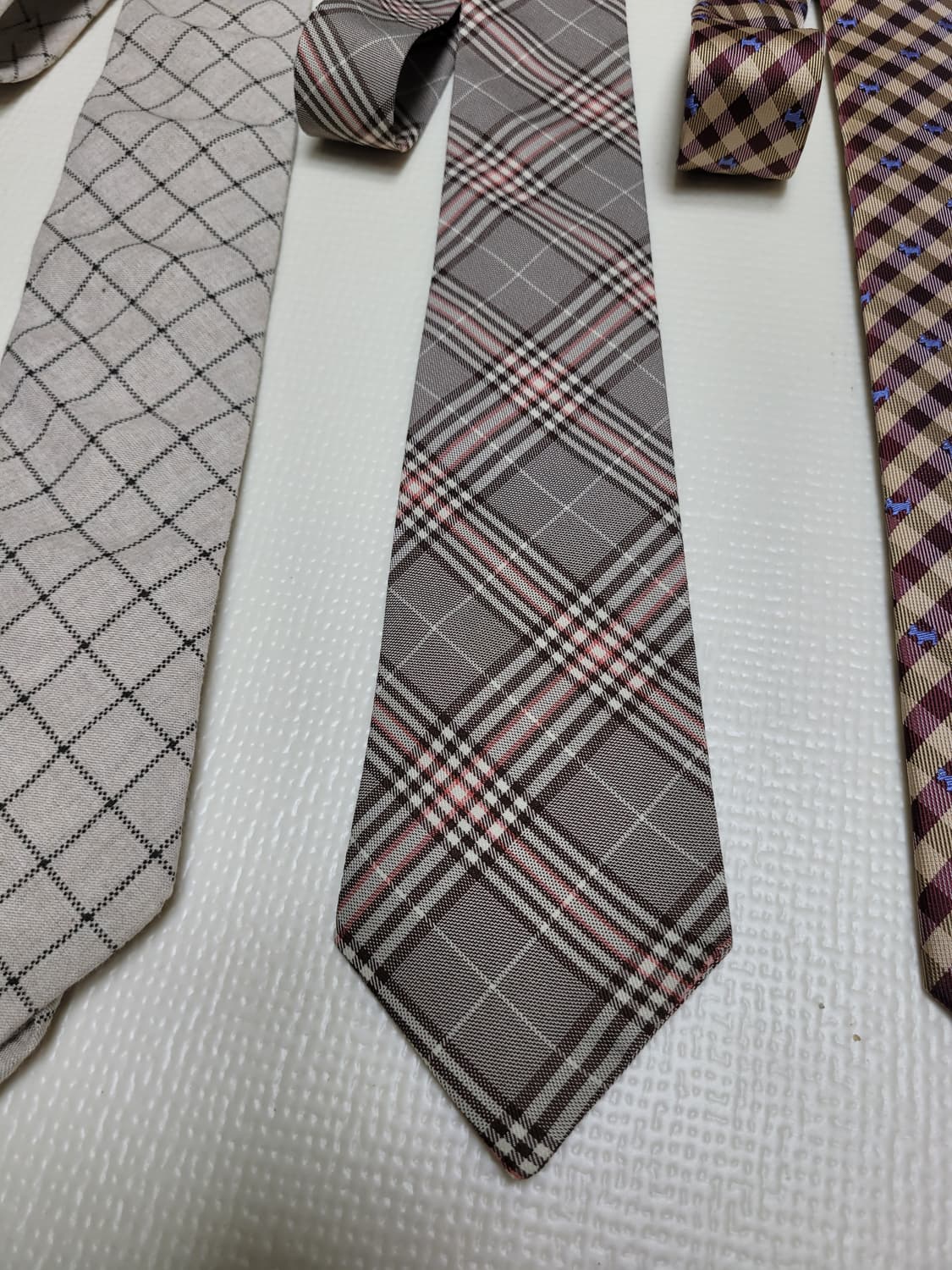 넥타이 3종 (체크패턴 아이보리, 그레이, 브라운) 상품이미지4