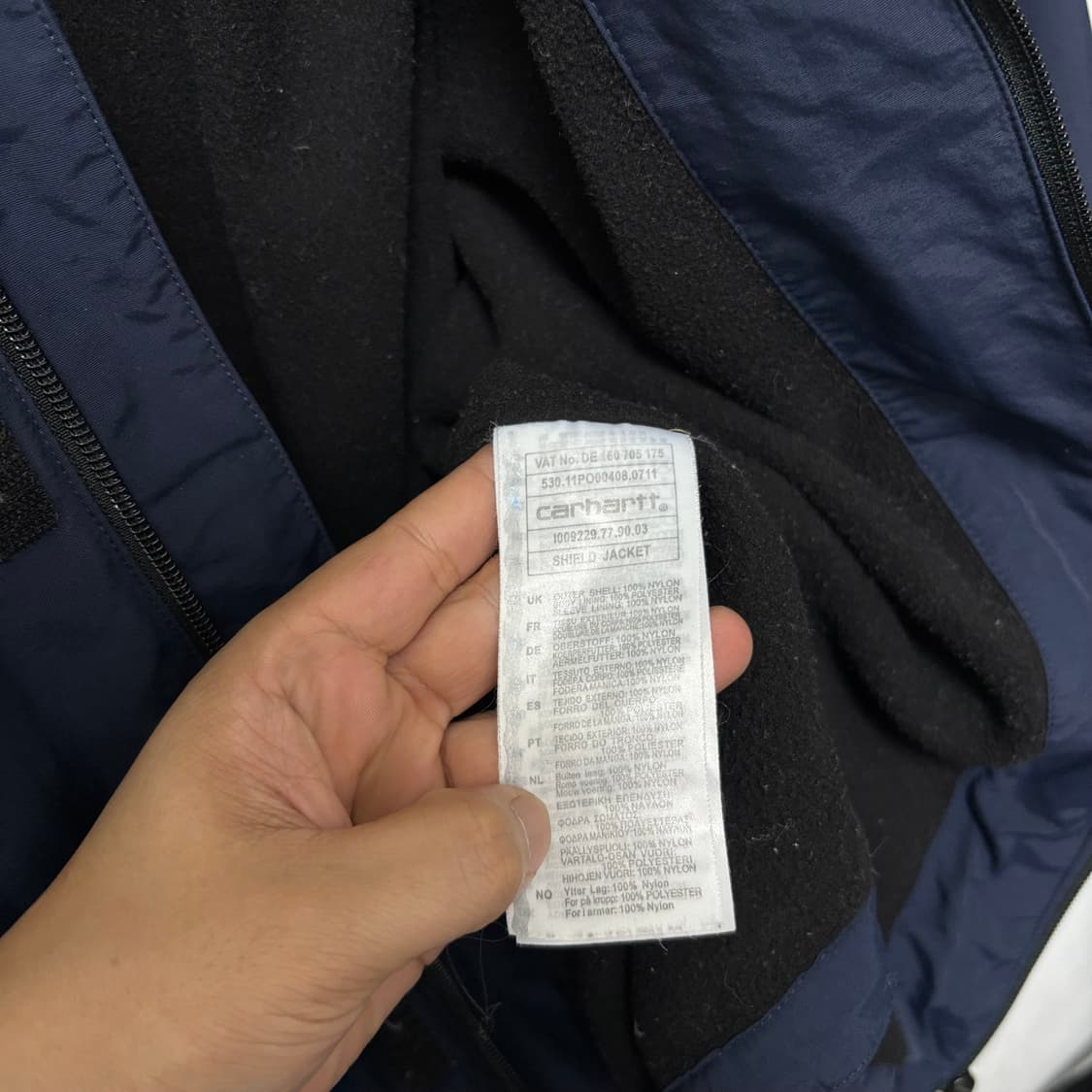 칼하트 네이비 포켓 후디 점퍼  상품이미지5
