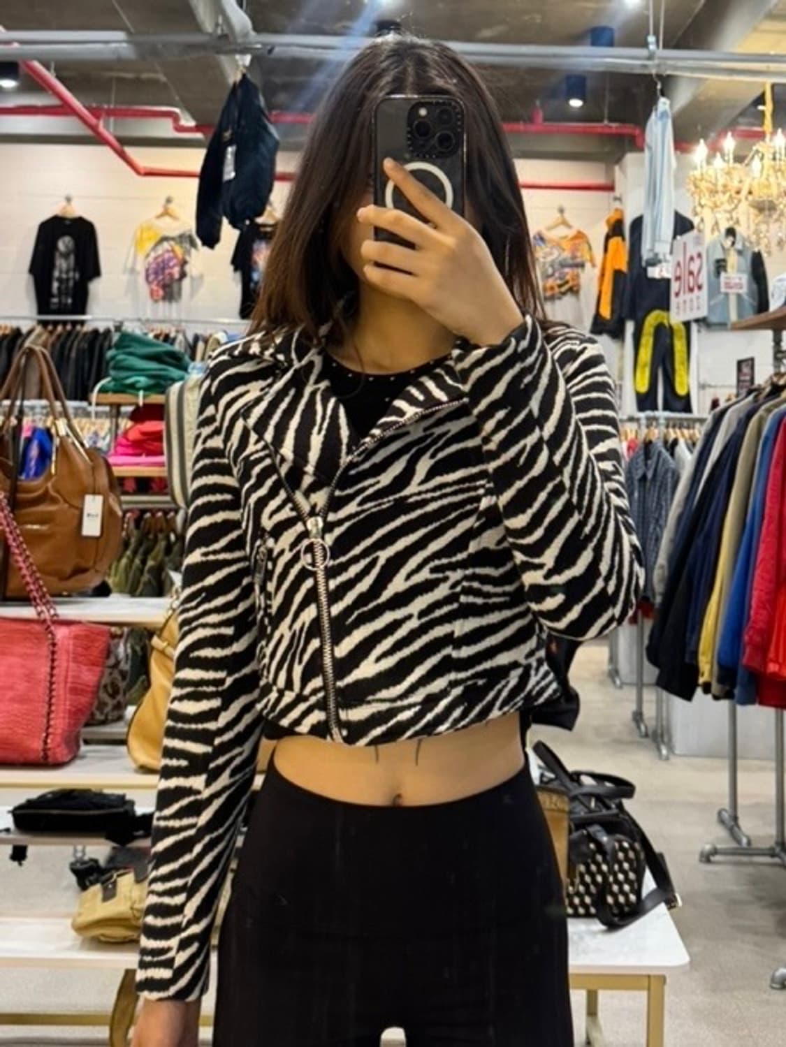지브라 패턴 크롭 자켓 상품이미지3