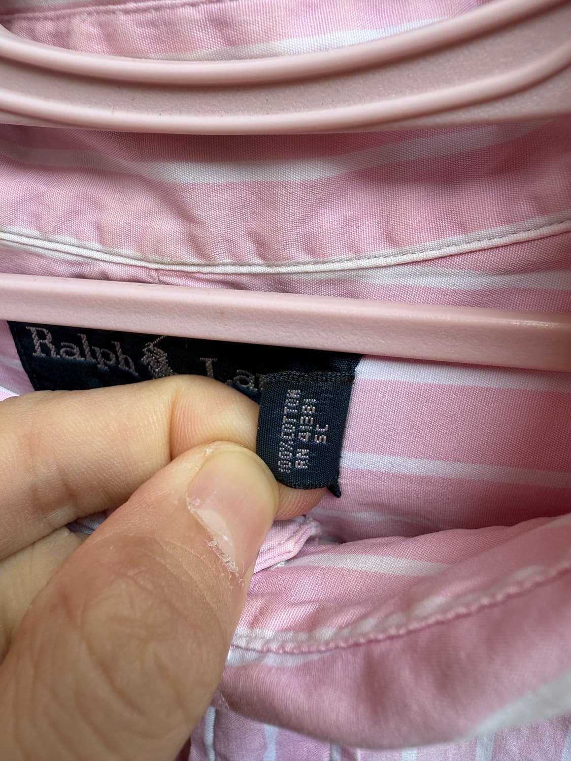 폴로 랄프로렌 핑크 스트라이프 반팔 셔츠 상품이미지3