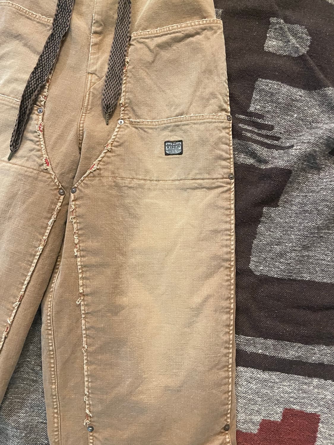 캐피탈 캔버스 더블니 이지 버기팬츠(HOBO데미지드) 골드 상품이미지3