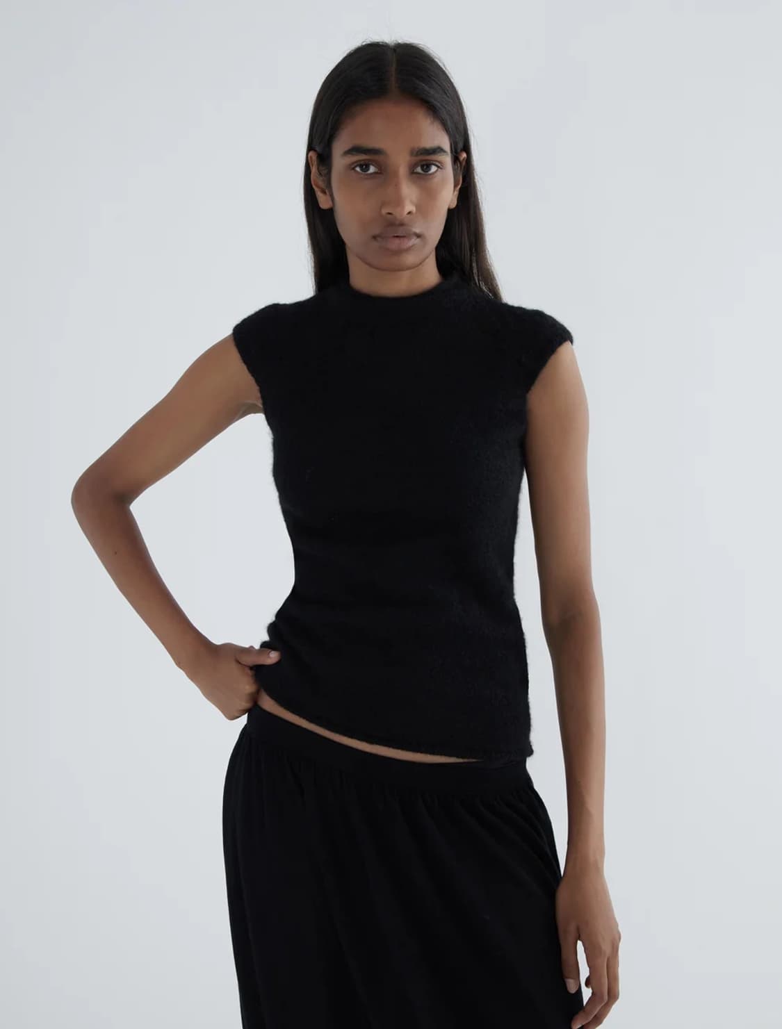 [XS,S,M]팔로마울 Donalti 알파카 니트 탑/블랙 상품이미지1