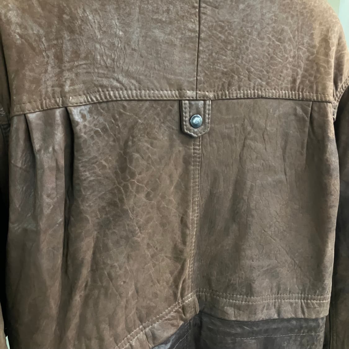 VTG 빈티지 브라운 양가죽 하프 코트 M 상품이미지4