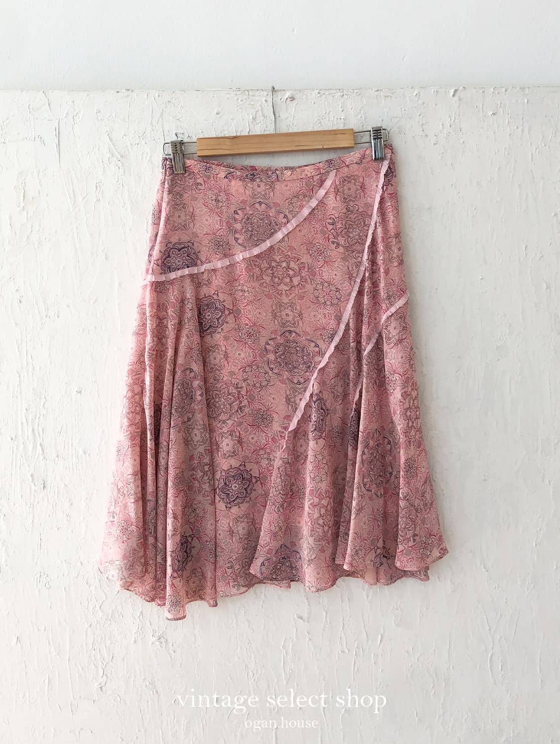vintage pink paisley skirt 상품이미지1