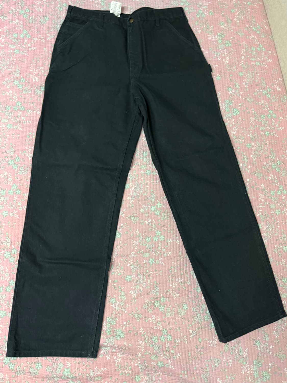 36X34)칼하트 싱글니 B11 블랙 가죽탭 카펜터 더블니 상품이미지1