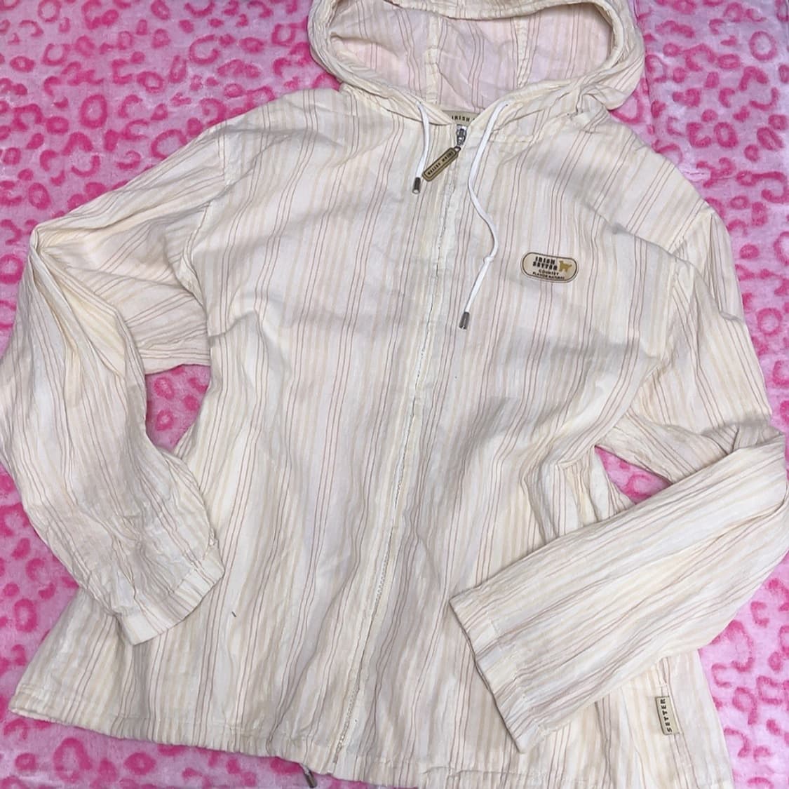 ㄹㅏㄸㅔ 베이지 스트라이프 집업 상품이미지1