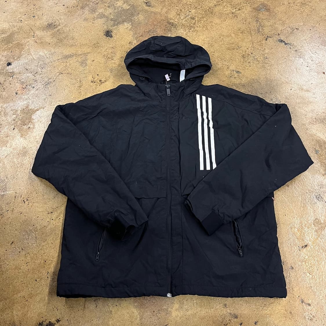 [정품/2XL] 아디다스 삼선 후드 바람막이 블랙 b17 상품이미지2