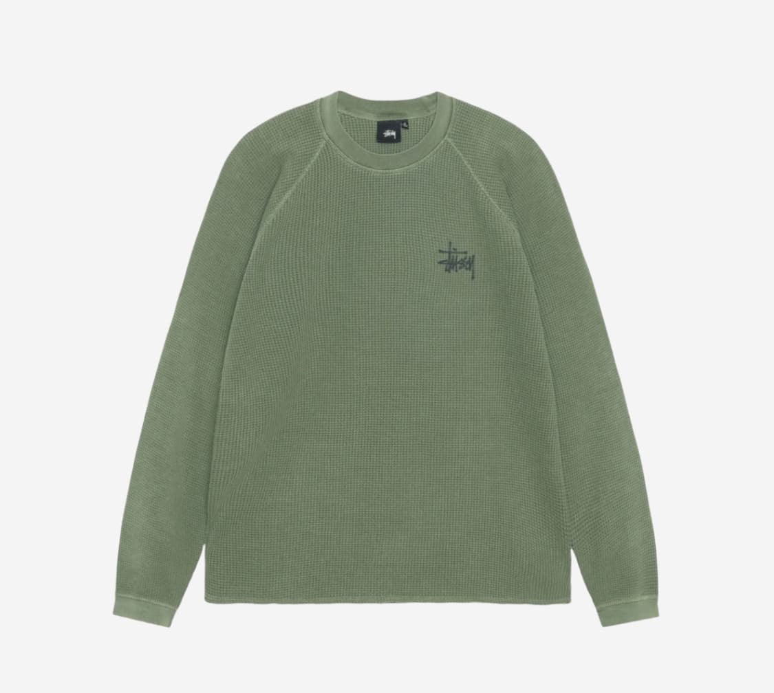 Stussy Raglan Thermal LS Crew Pine 상품이미지1