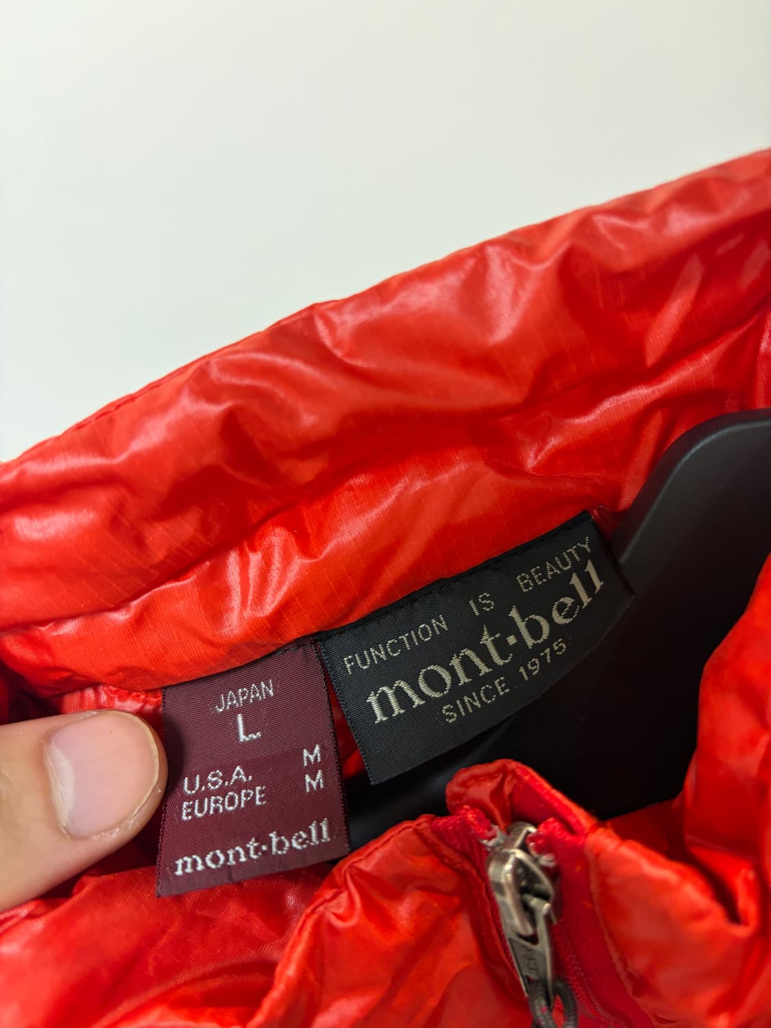 (L) mont bell 몽벨 재팬라인 오렌지 경량 패딩 상품이미지4