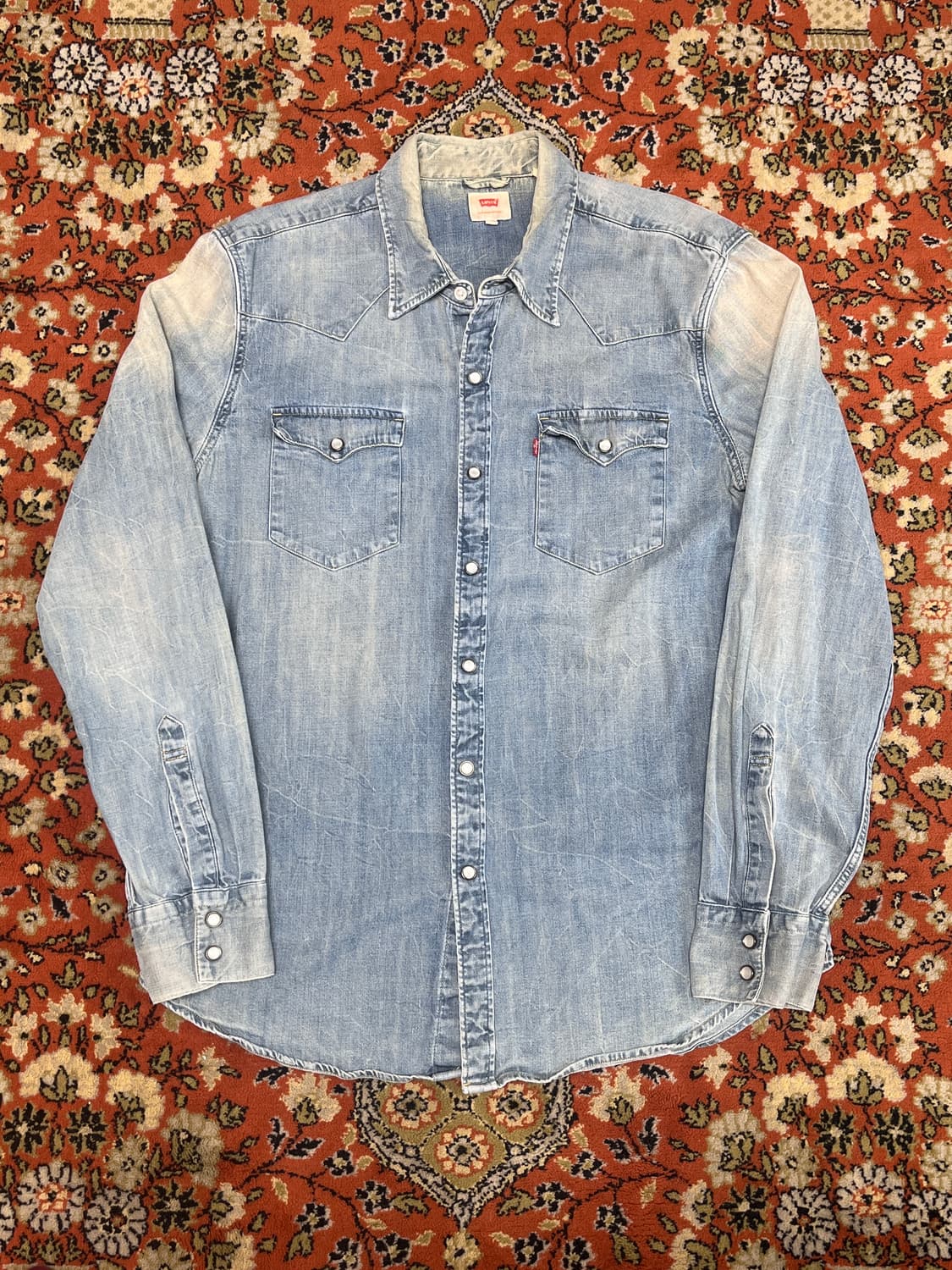 [L] 리바이스 빈티지 연청 웨스턴 데님셔츠 상품이미지1