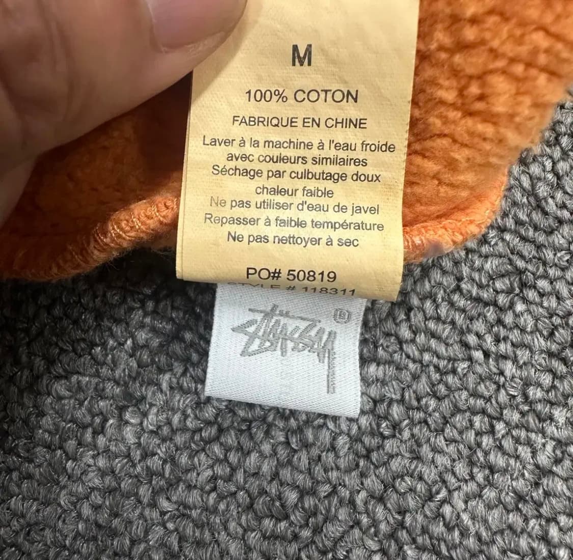 스투시 스톡로고 피그먼트 후드 상품이미지5