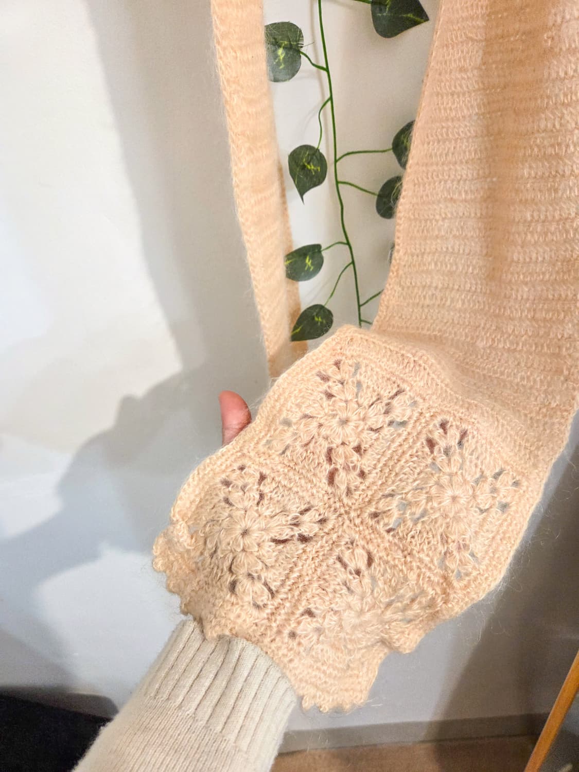 피치핑크 니트 머플러 상품이미지4