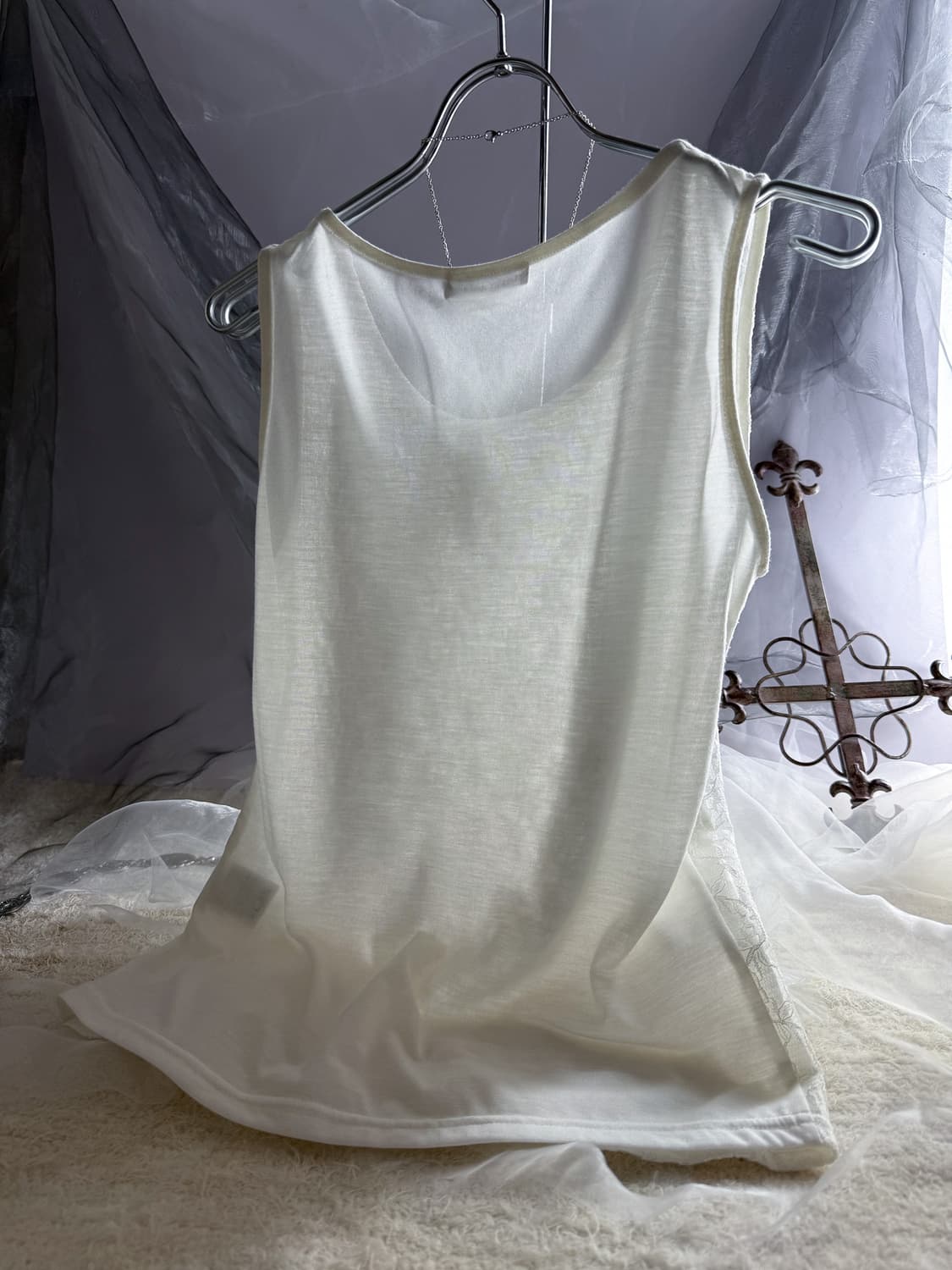 Floral Cotton Sleeveless (White) 0205 상품이미지6