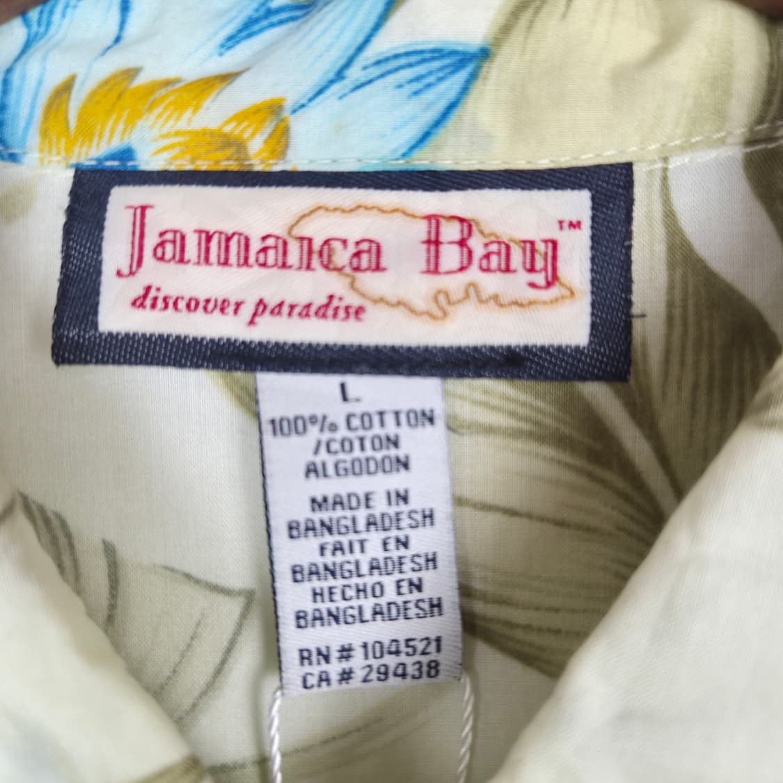 USA Jamaica Bay 하와이안 플라워 코튼 반팔 셔츠 상품이미지9
