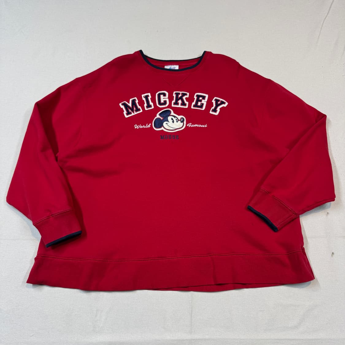 XL) 디즈니랜드 미키마우스 레드 맨투맨 티셔츠 상품이미지1