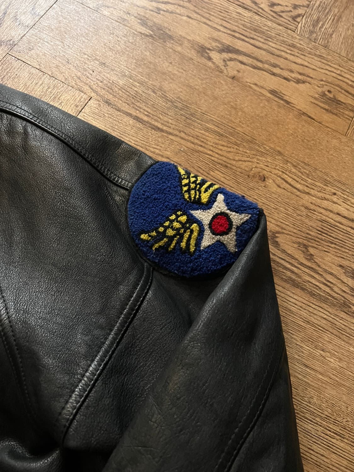 [S]AVIREX 아비렉스 TRACK FIELD 레더 바시티 자켓 상품이미지7