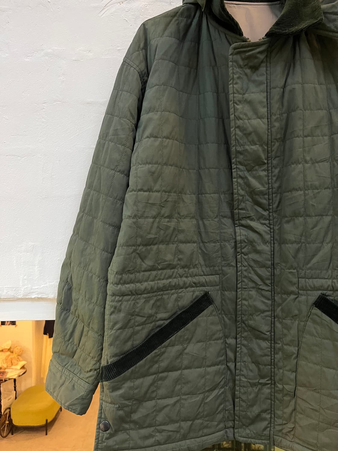 Gray story JAPAN 퀼팅 올리브 그린 후드 파카 L 상품이미지2
