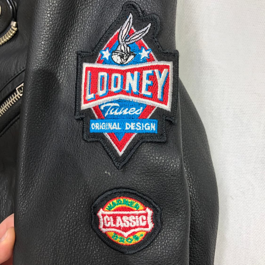 루니툰 빈티지 소가죽 라이더 자켓 100 상품이미지6