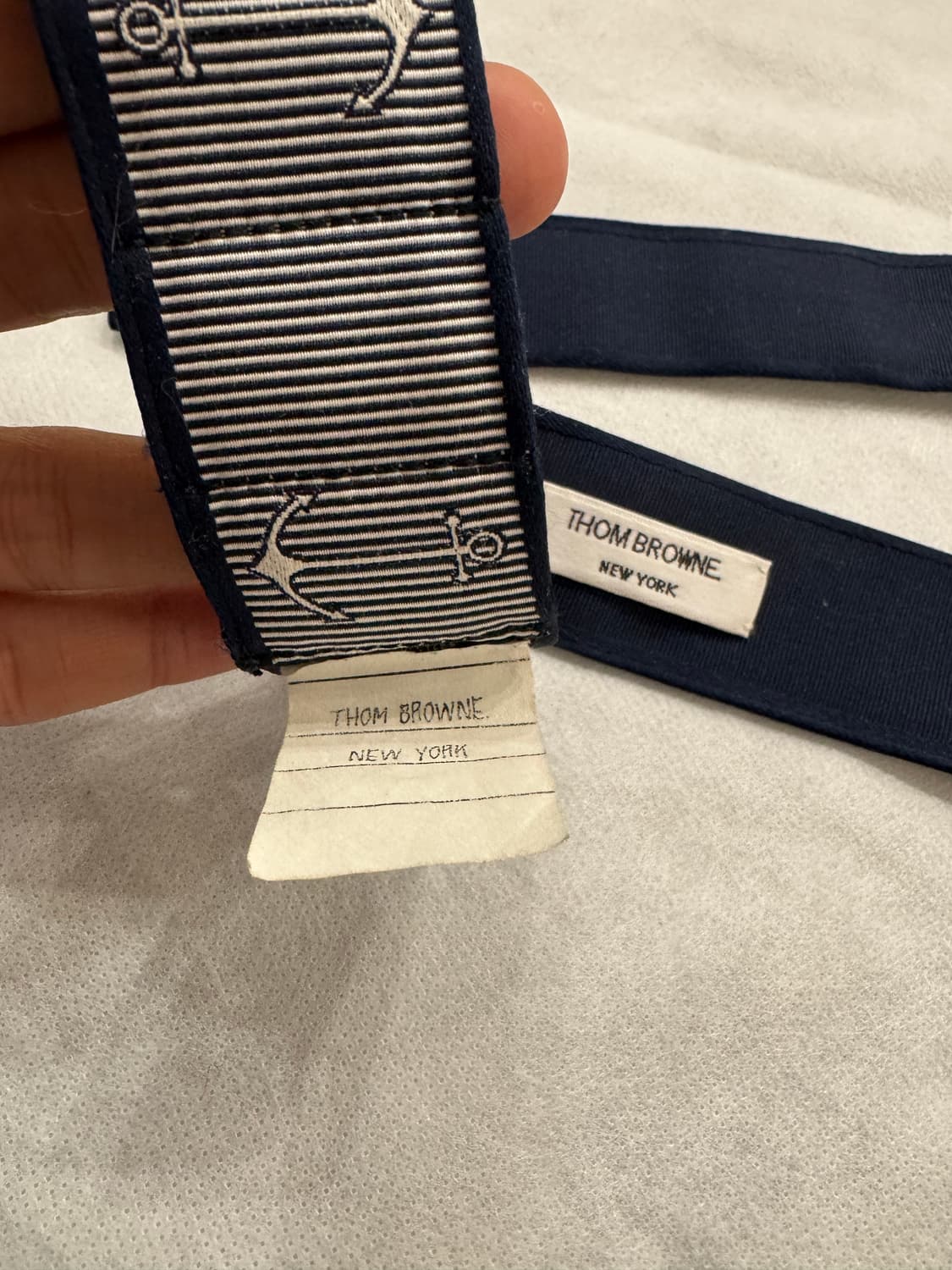 톰브라운 앵커 패턴 벨트 네이비 상품이미지3