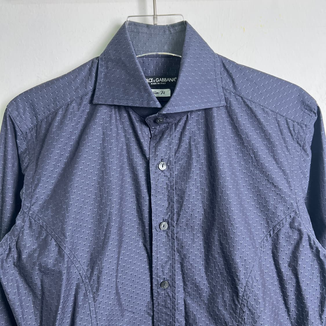 돌체앤가바나 네이비 슬림핏 패턴 셔츠  상품이미지4