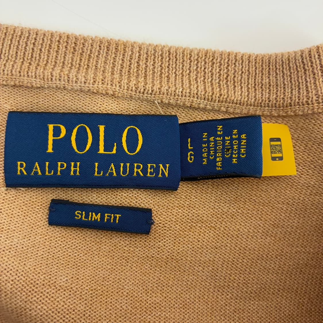 Polo  폴로 랄프로렌 자수 코튼 슬림핏 베이지 니트 상품이미지4