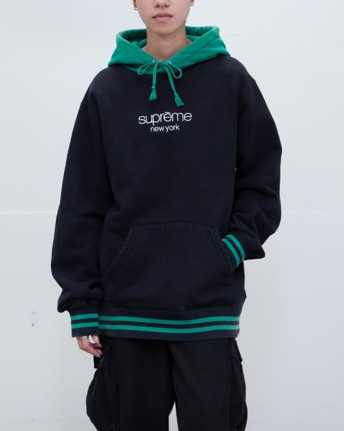 Supreme 슈프림 클래식 로고 투톤 후드티셔츠 L 상품이미지1