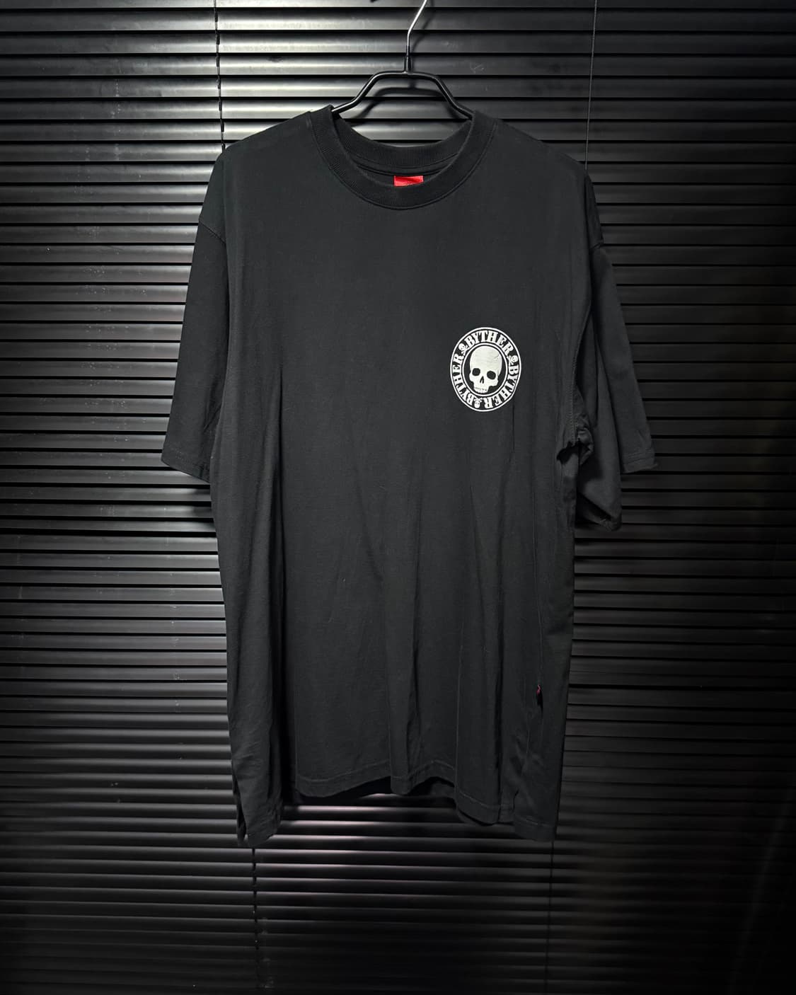 BYTHER 바이더알 해골 스컬 프린팅 오버칫 블랙 반팔 티셔츠 락 펑크 상품이미지4