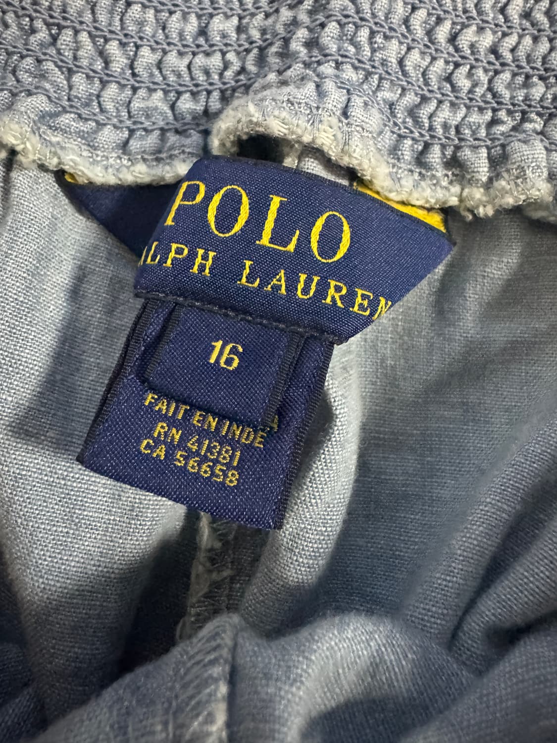 여성 희귀!! 폴로 랄프로렌 샴브레이 밴딩 면바지 25.9인치 상품이미지3