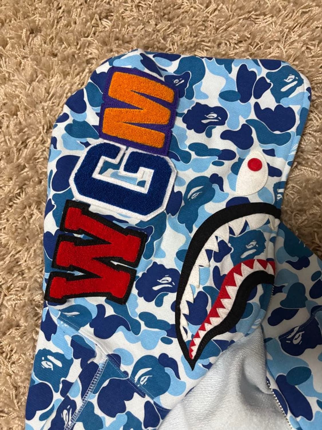 베이프 ABC 카모 샤크 후드집업 블루 상품이미지3