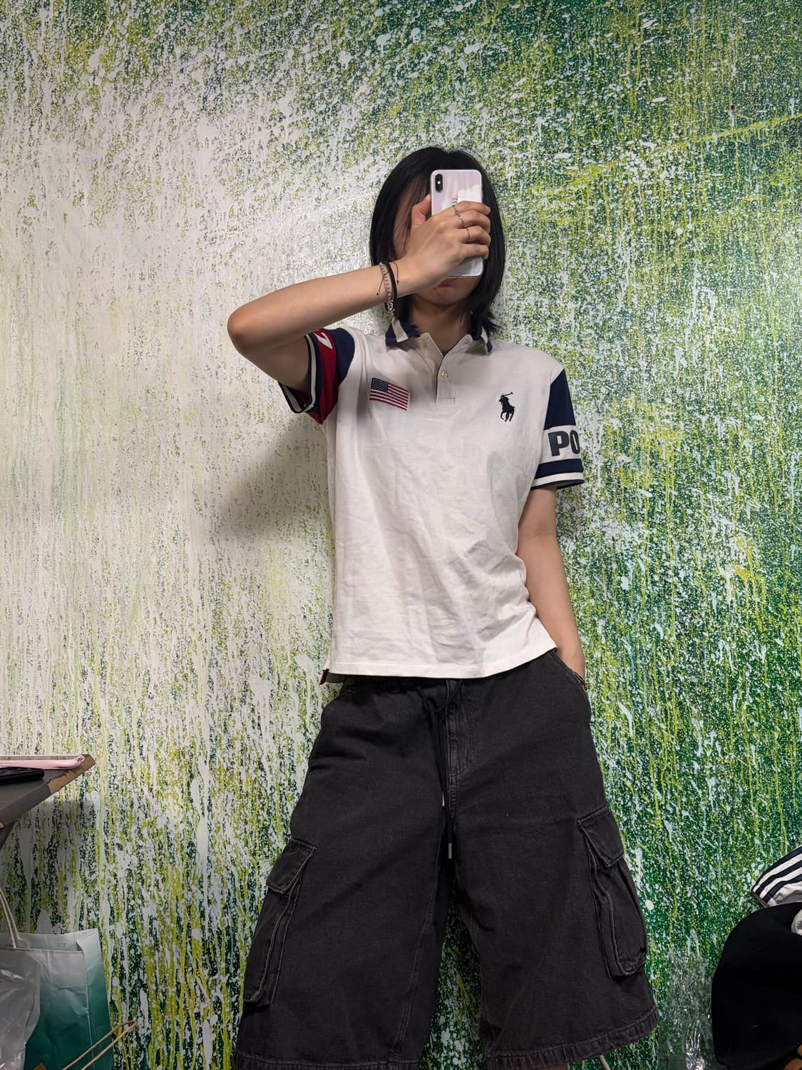 폴로 대대장 빅포니 치프키프 USA 1967 화이트 반팔 카라 티셔츠 M 상품이미지2