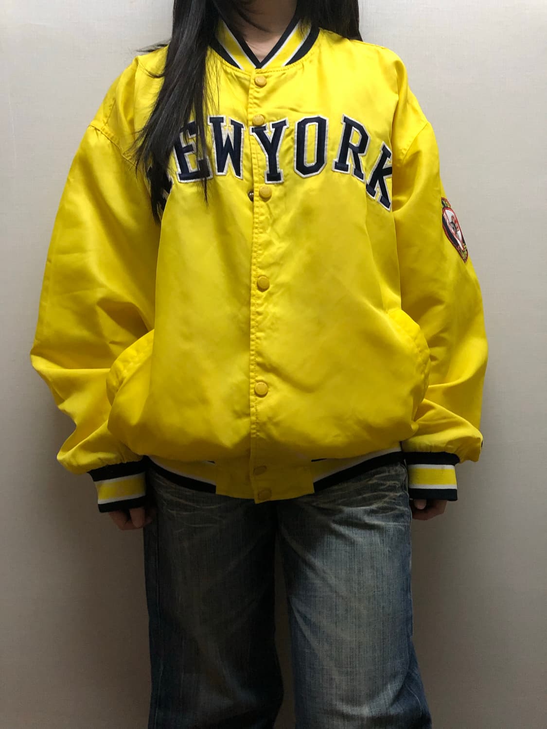 빈티지 MLB 옐로우 바시티 자켓 상품이미지2