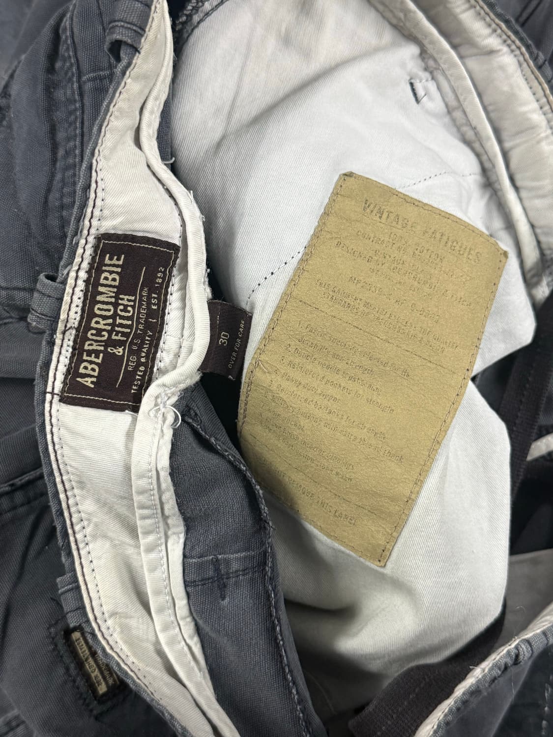 아베크롬비 네이비 남색 워시드 코튼 카고 반바지 쇼츠 30 포켓 빈티지 상품이미지6