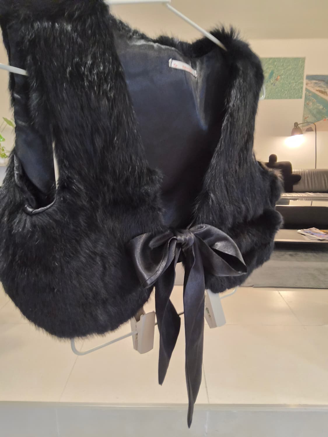 블랙퍼 조끼  리본장식 상품이미지2