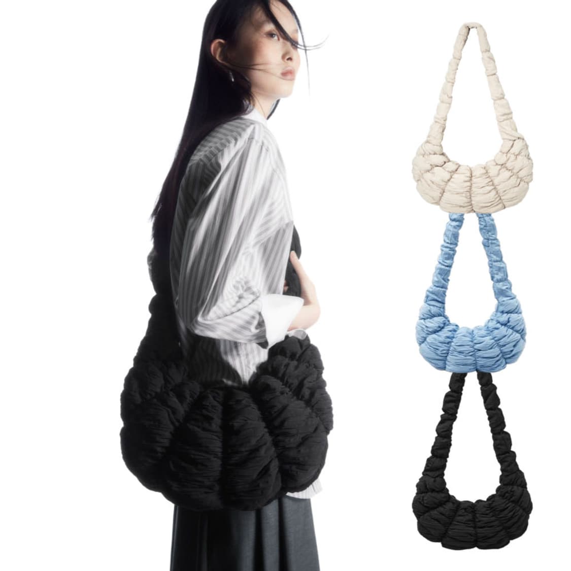 COS 코스 리플 크로스바디백 Black 상품이미지2