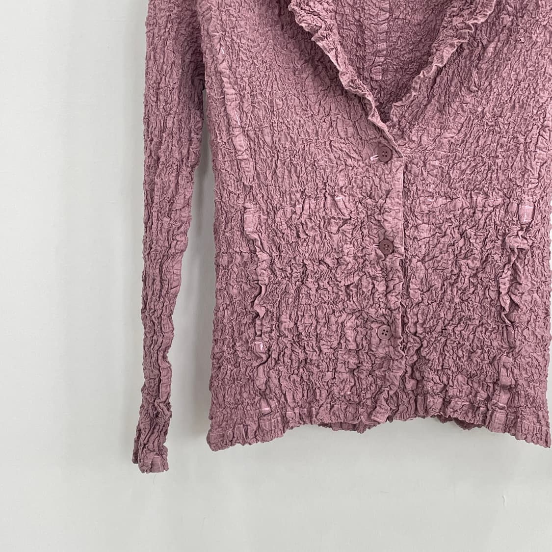 이세이미야케 me 여성44-55 핑크 플리츠 블레이저 자켓 가디건 상품이미지3