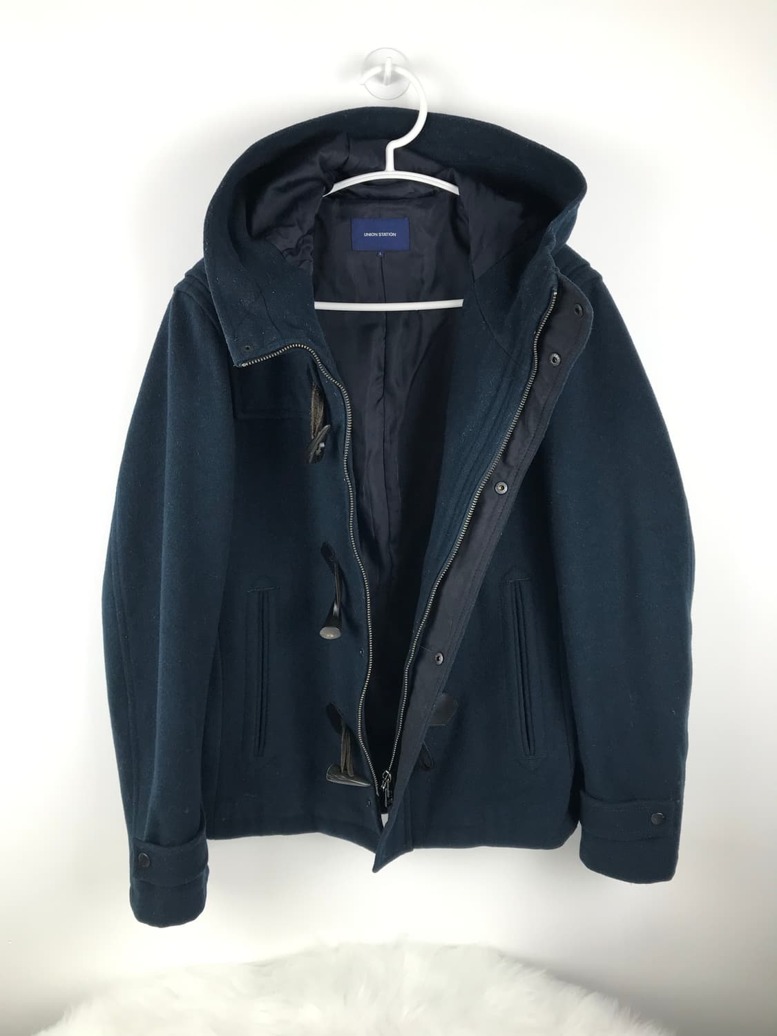 아메카지 떡볶이 하프코트 숏코트 더플코트 자켓 후드 더플자켓 청록색 상품이미지3