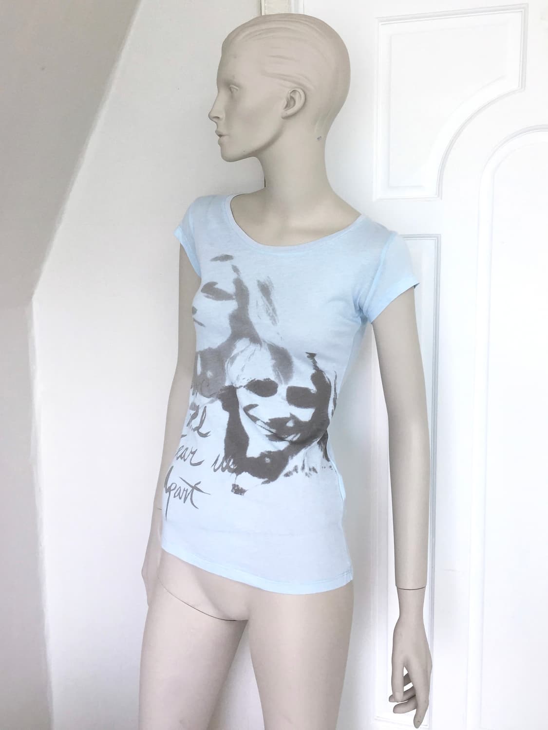 Baby Blue Vintage print Top 상품이미지3