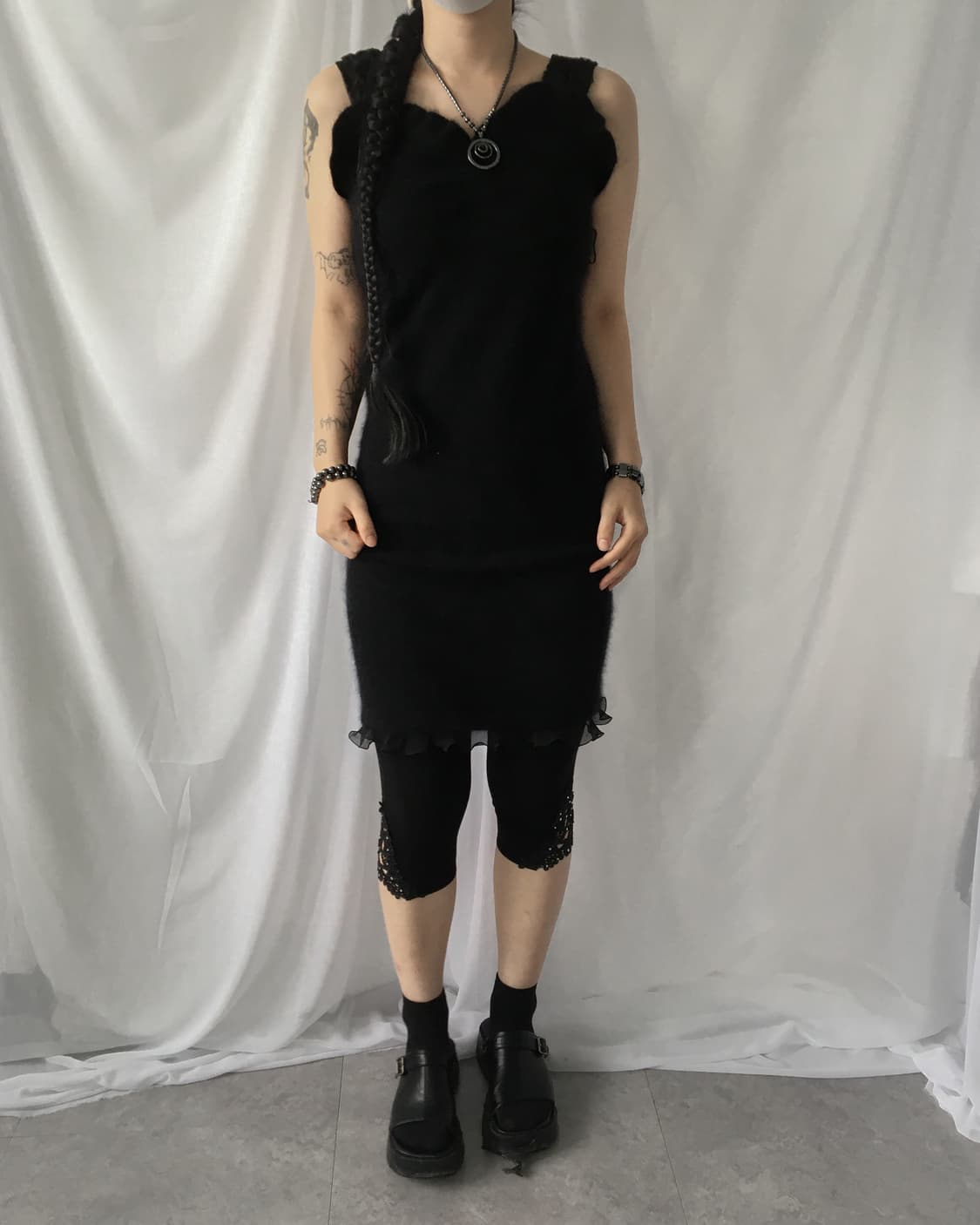 Angora knit sleeveless onepiece 상품이미지1