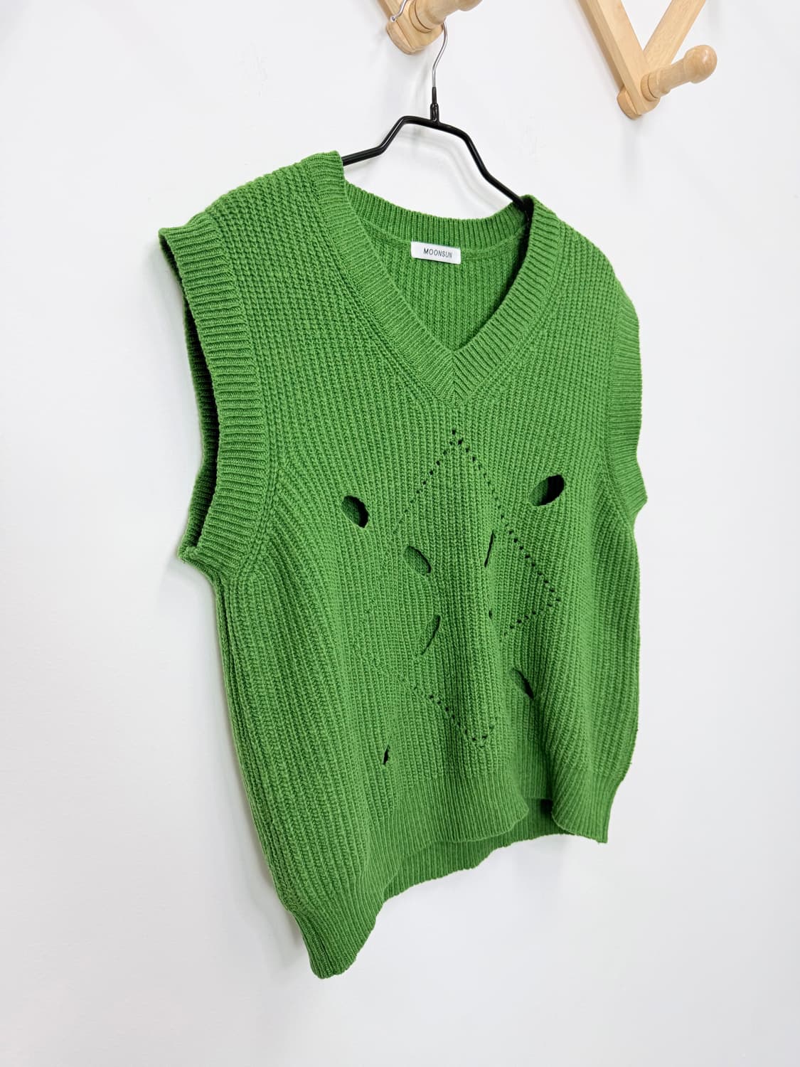 문선 아가일 홀 니트 베스트 상품이미지5