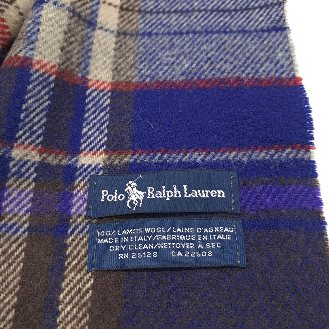 MX321 폴로 랄프로렌 네이비잉크 타탄체크 램스울 목도리 머플러 상품이미지6