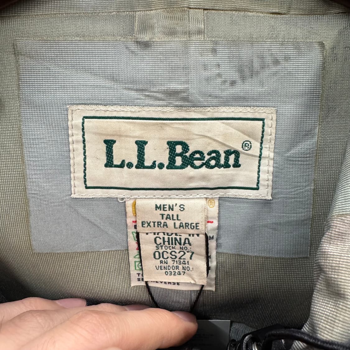 00s 엘엘빈 후드 아웃도어 롱파카 컬러블록 디테일 레드 블루 배색 상품이미지6